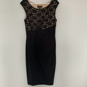 Black Cocktail Dress with Sequins and Lace
